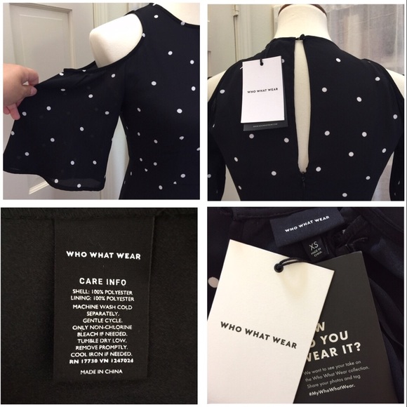 🎉HP🎉Cold-shoulder Hi-Lo white polka dotted dress - Picture 8 of 8