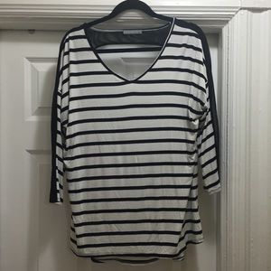 Loveappella Mesh Detail Knit Top