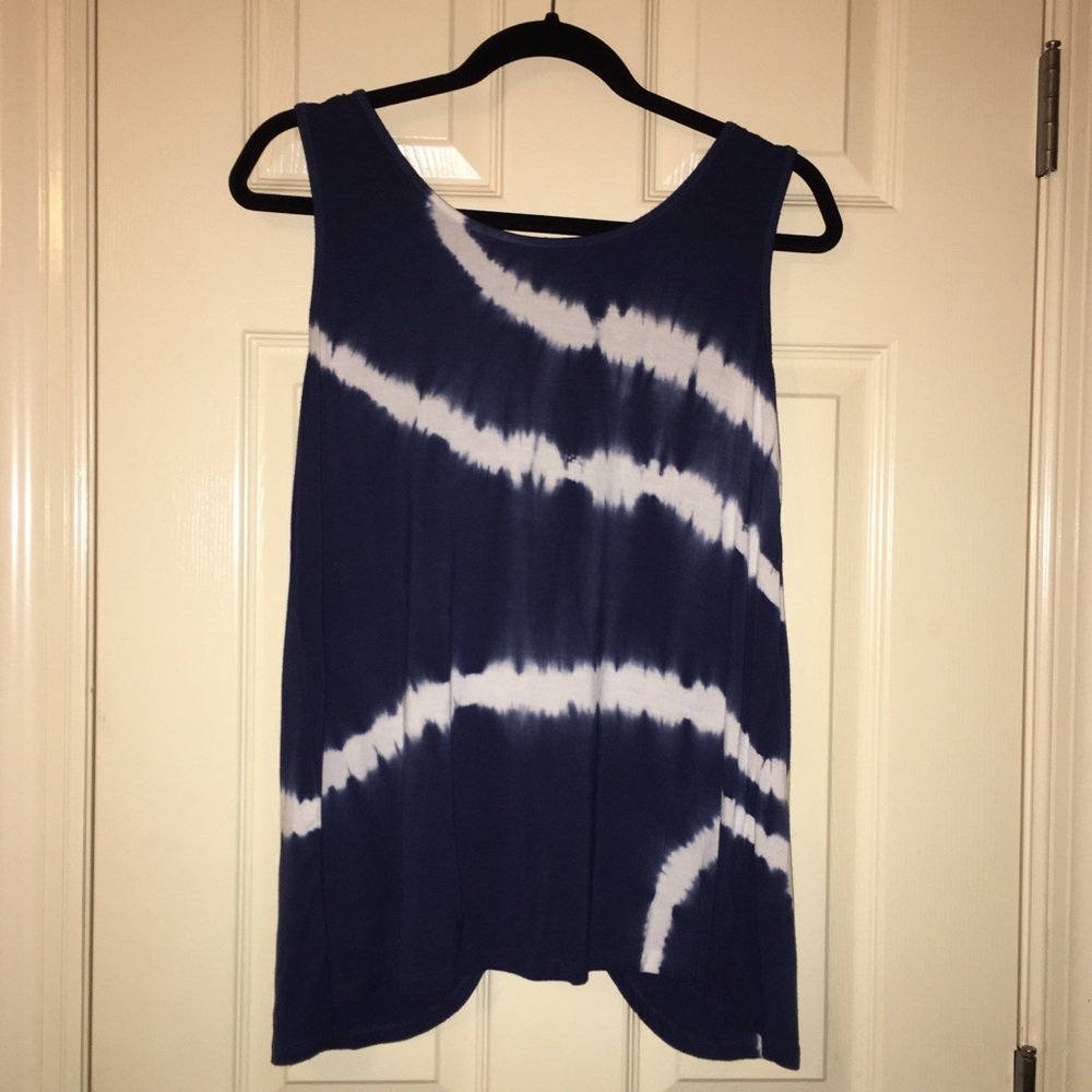 Navy blue tie dye tank