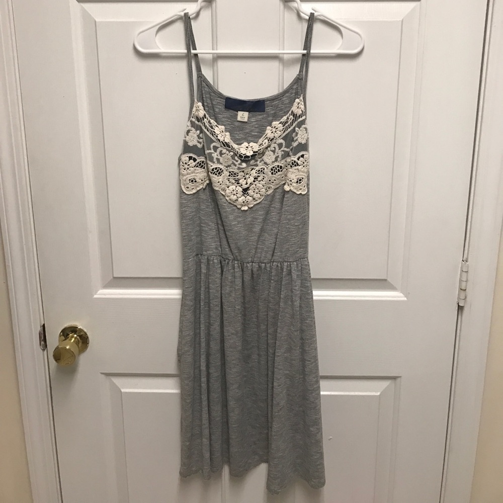 Grey sundress with lace detail