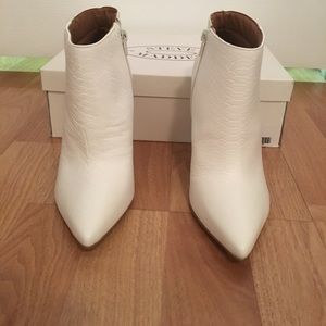 Steve Madden white snakeskin ankle boots