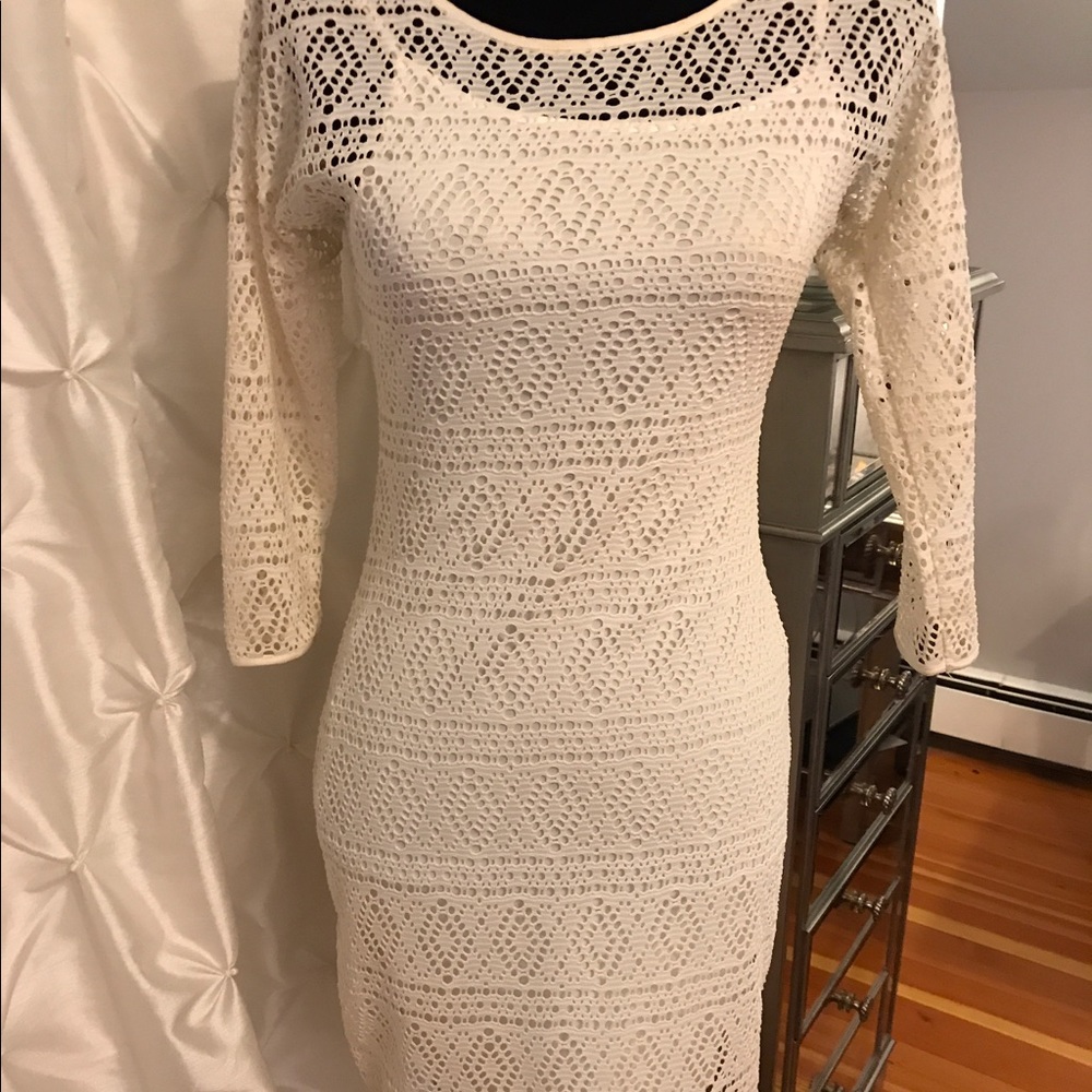 Creme crochet dress