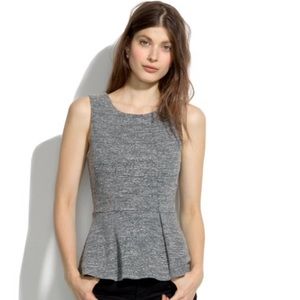 Madewell Sleeveless Sweatshirt Peplum Top NWT