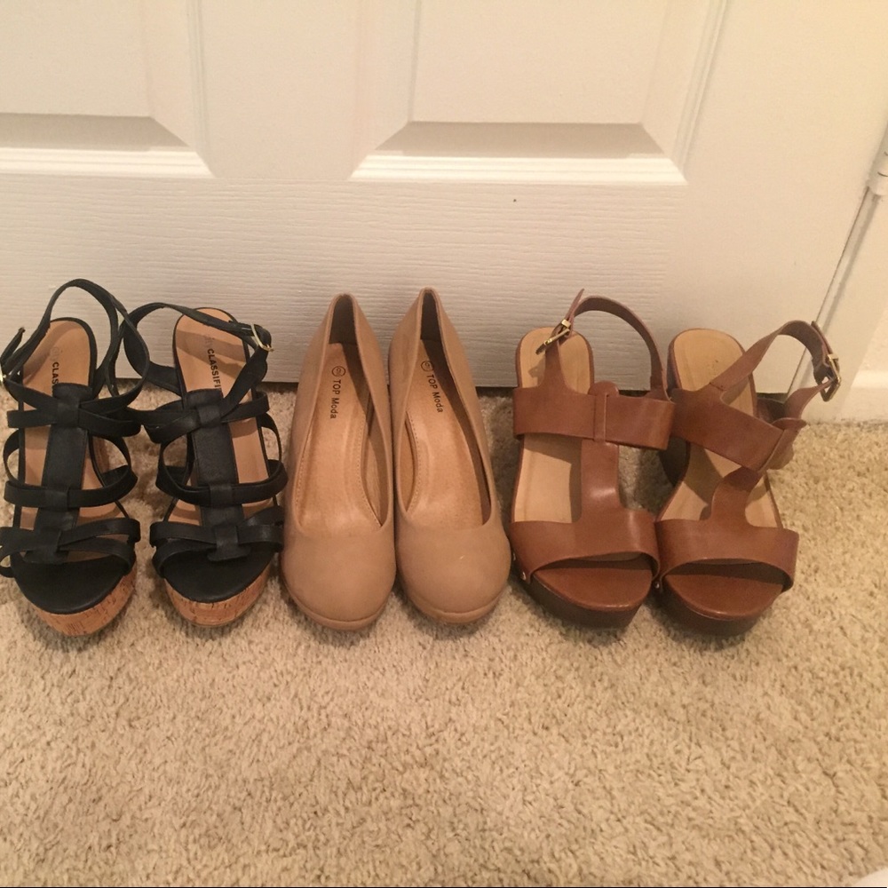 Wedges! Take all 3 pairs- $20!