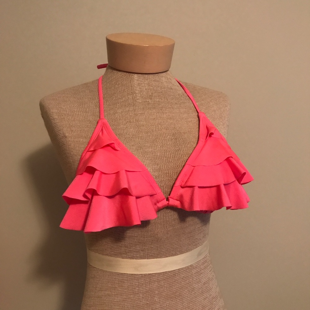 Coral Triangle Bikini Top with Ruffles
