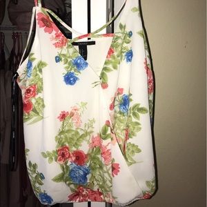 White blouse with floral pattern