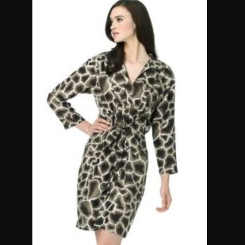 Elie Tahari Maya Giraffe-Print Silk Twill Dress