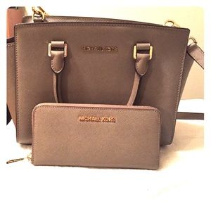 Michael Kors Satchel Bag with matching wallet