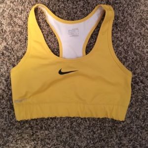 Yellow sports bra