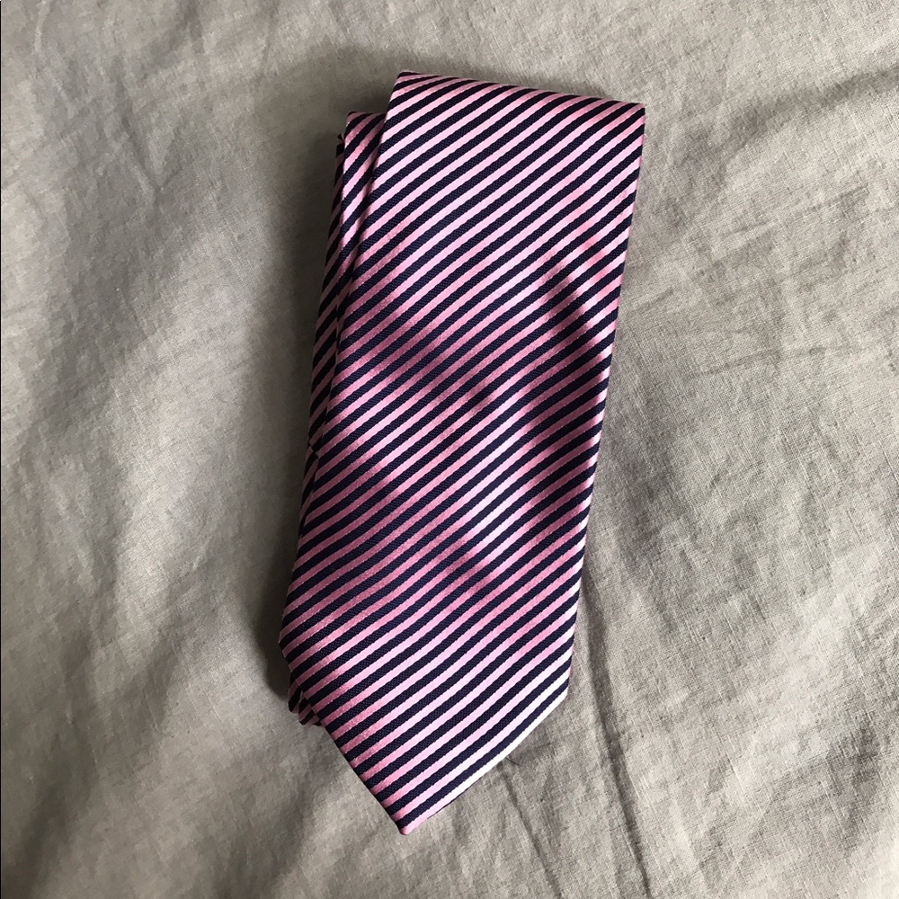 TALL TIE extra long pink striped men's tie.