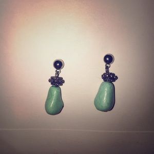 New turquoise stone earrings sterling sliver