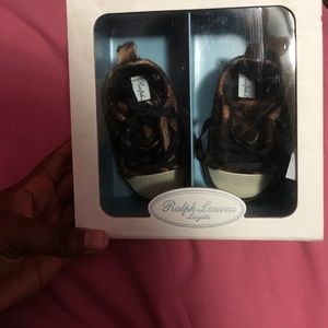 Ralph Lauren polo Cheetah print shoes for babies