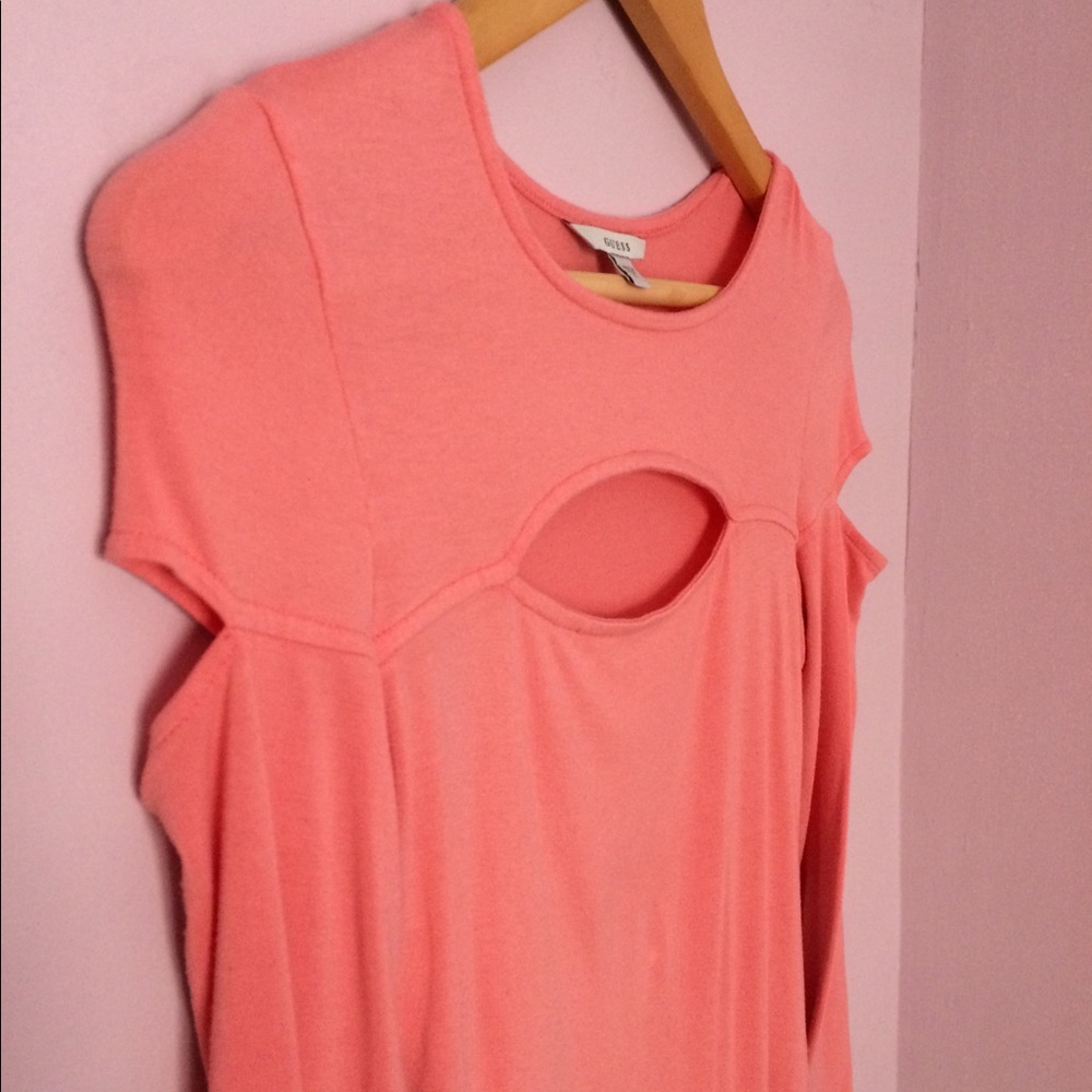Pink cut out shirt