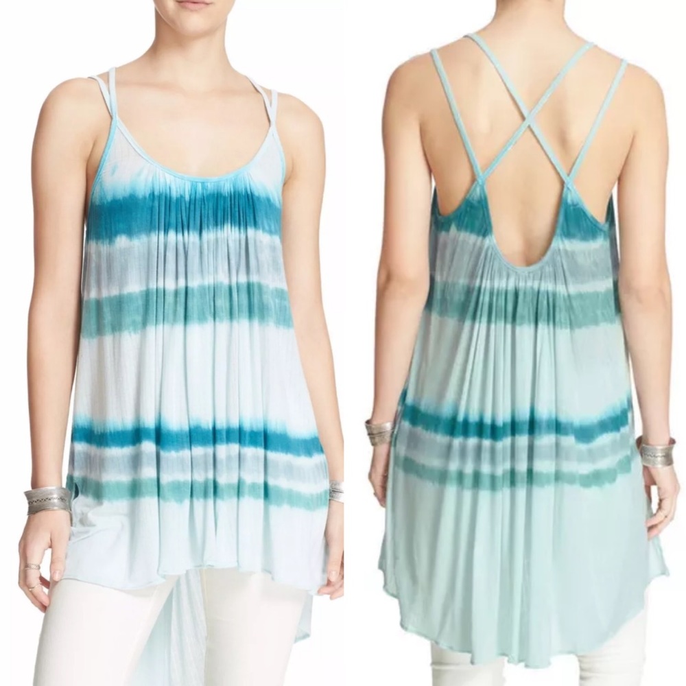 Free People Aqua Fly Away Strappy Tank