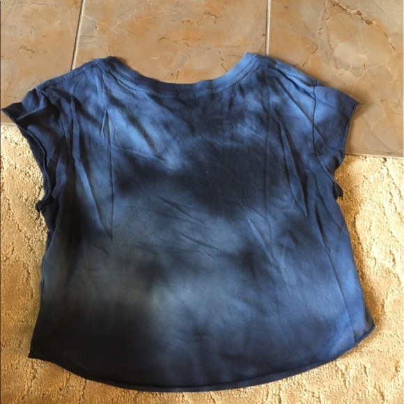 Blue and Black Tie Die Cropped Top - S/M - Picture 2 of 3