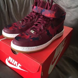 Nike red camo Air Force 1s