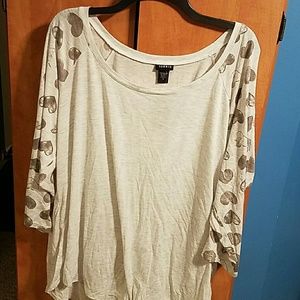 Oatmeal heart 3/4 slaves tee-shirt