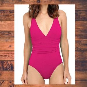 NWT Lauren by Ralph Lauren Deep V One Piece