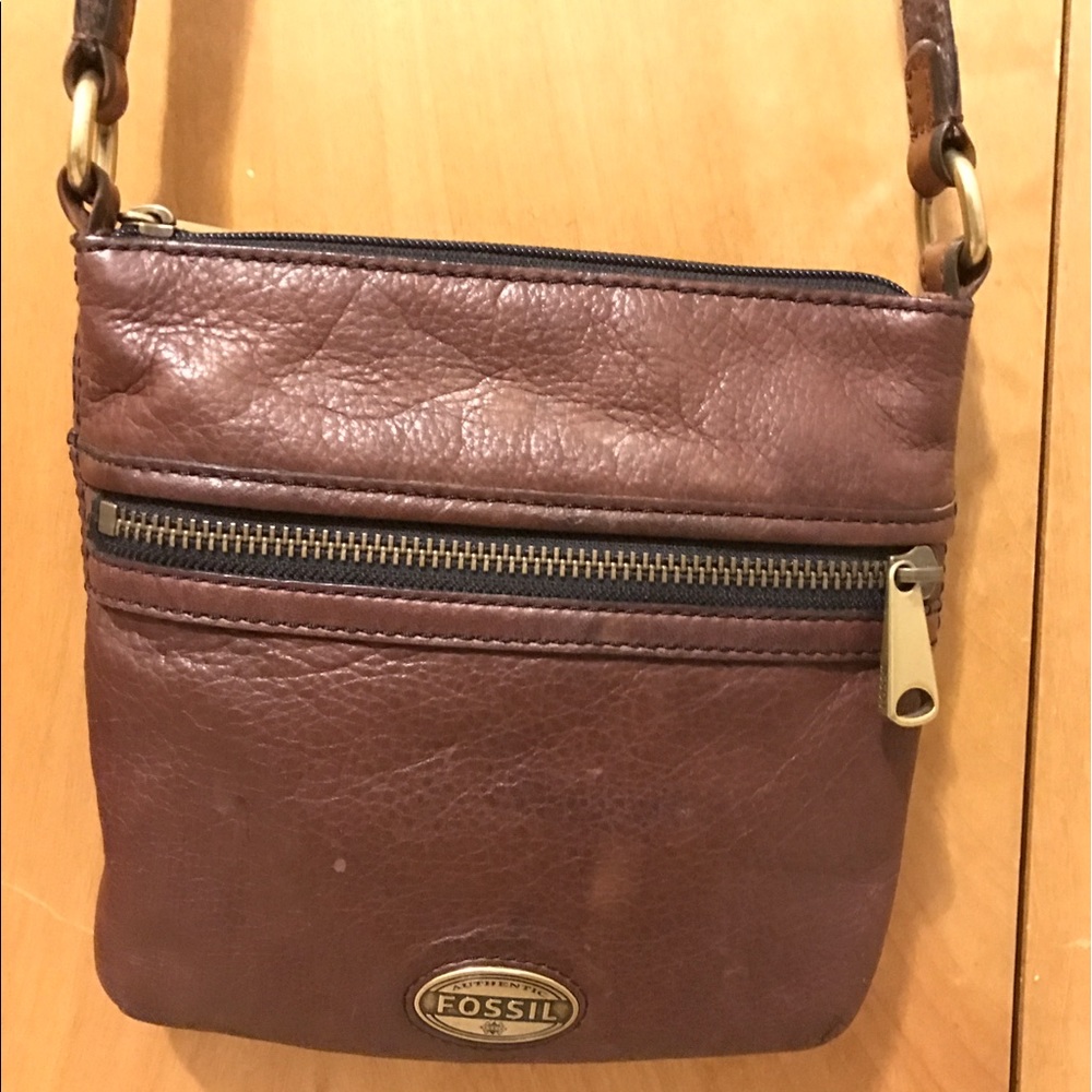 Brown leather Fossil Crossbody