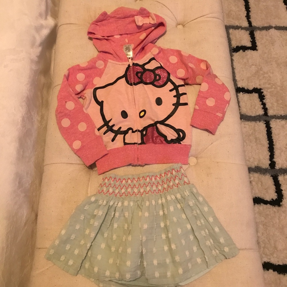 Girls bundle hoodie and skirt