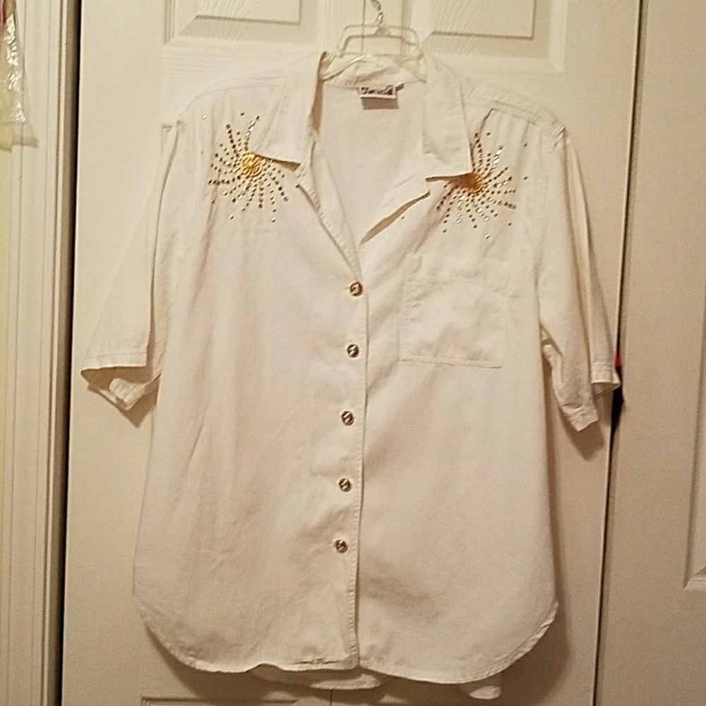 Monique Fashion Top with gold studs