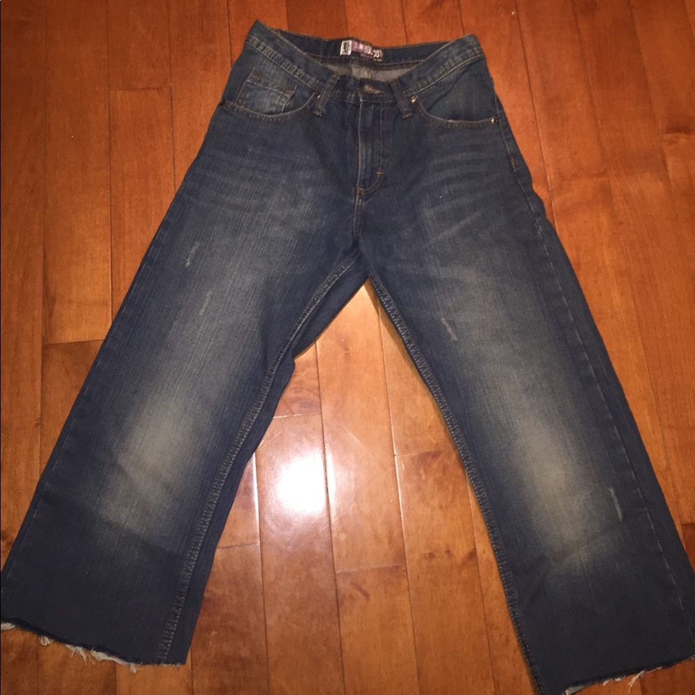 Lees vintage high waist raw hem jeans