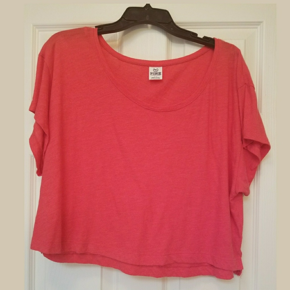 PINK oversized cropped tee