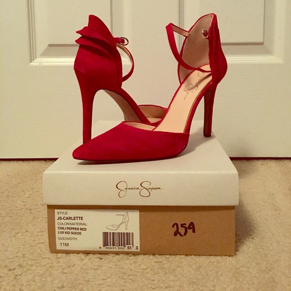 Jessica Simpson Shoes - Red Suede Jessica Simpson Heels