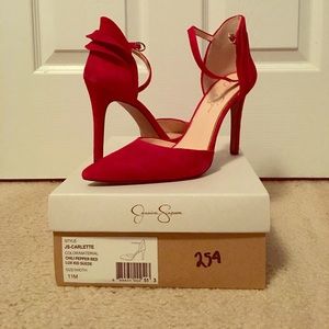 Red Suede Jessica Simpson Heels