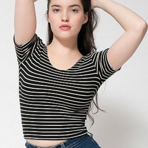 American apparel black and white crop top