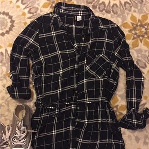 Flannel shirtdress