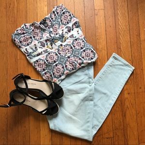 Multicolor Tribal Zip Down Blouse