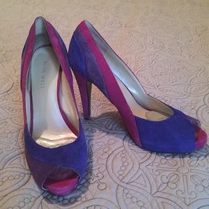 Multicolored Peep Toe Pumps