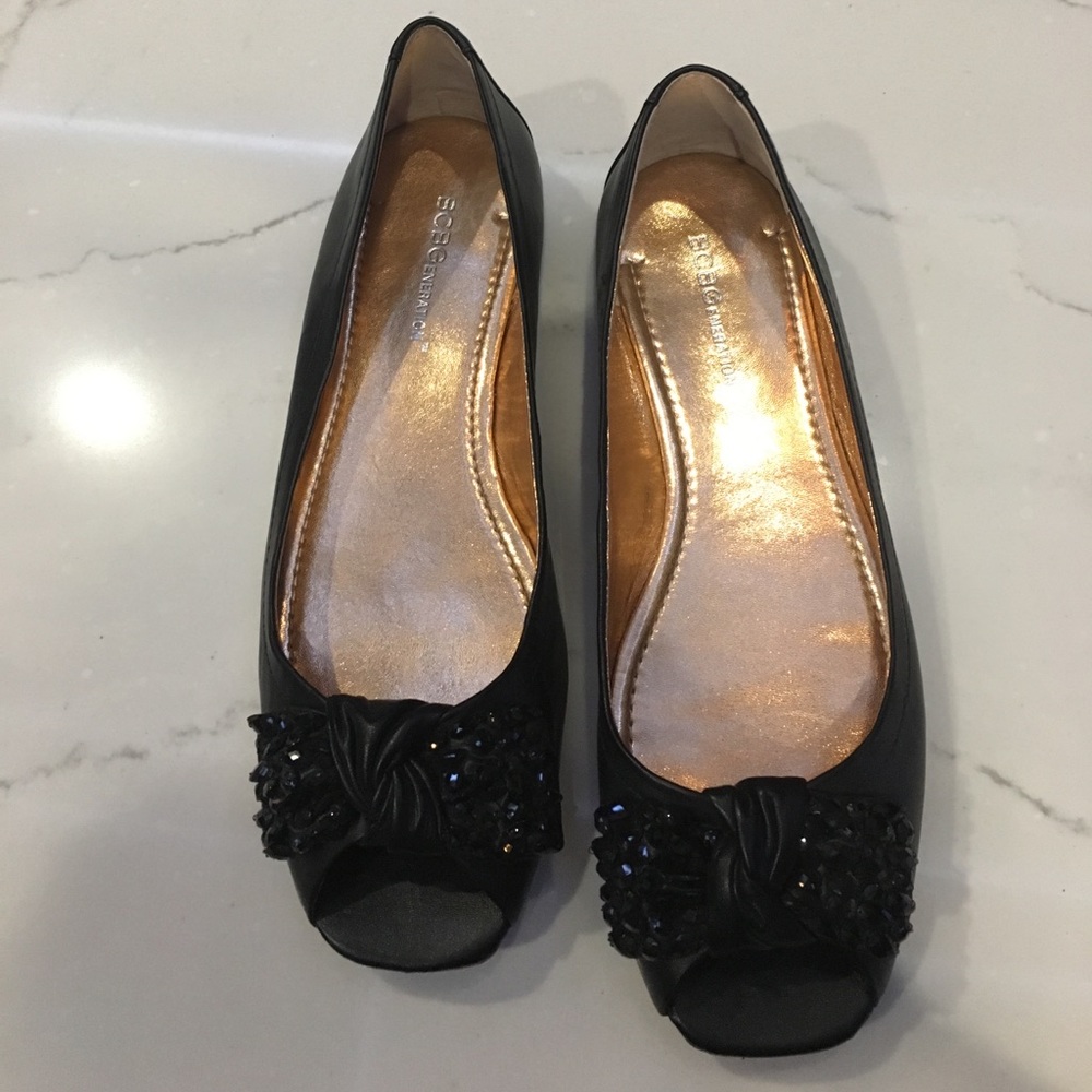 BCBG Black flats 8.5 worn once REDUCED