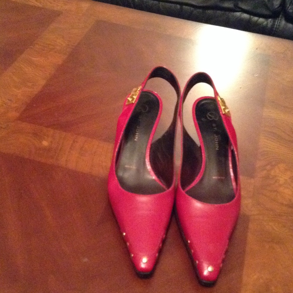 Red pair of ST. John Shoes