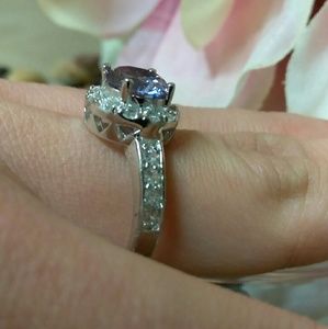 Solid Sterling Silver Tanzanite Engagement Ring