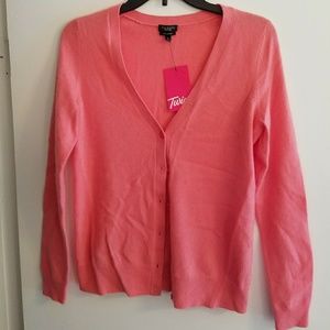 Sale! Talbots cashmere button up cardigan in coral