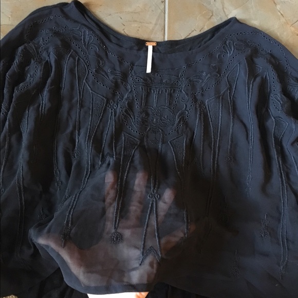 Free People Swingy Long Sleeve With Sheer Front - Picture 2 of 4