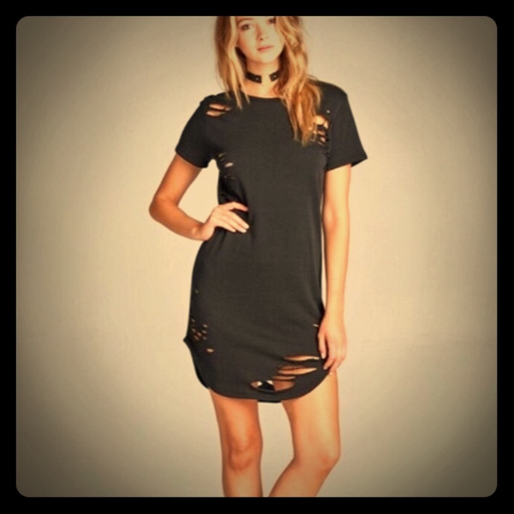 💥SALE💥Black hole punched mini dress