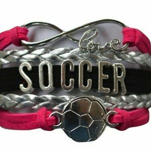 Girls Pink Soccer Bracelet