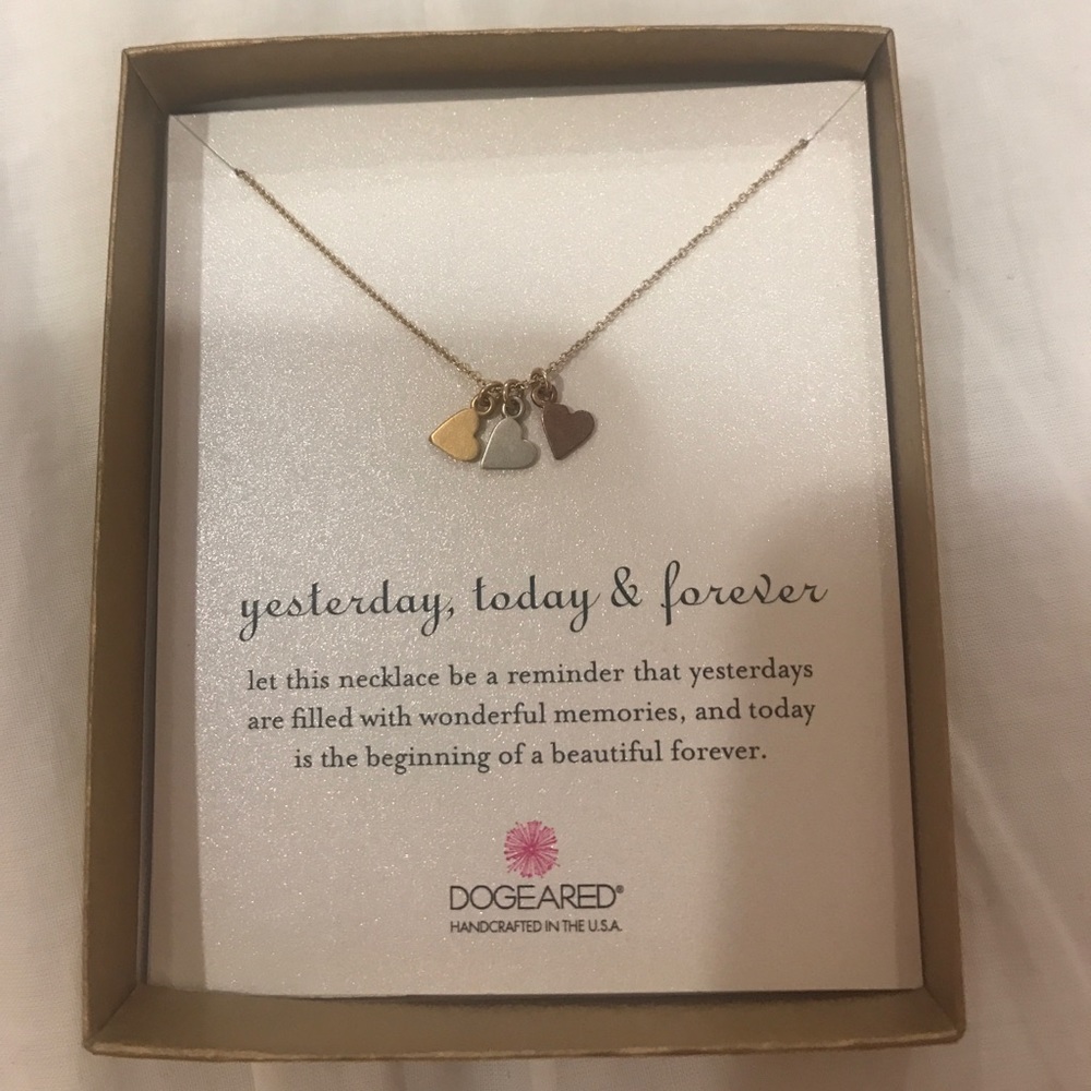Three Heard Necklace - "yesterday, today, forever"