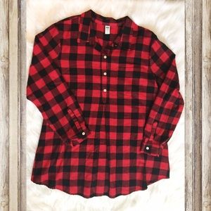 Old Navy Pleated Maternity Flannel Shirt Sz XL