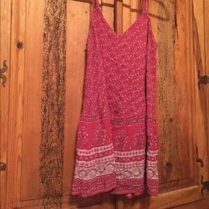 Printed red summer dress