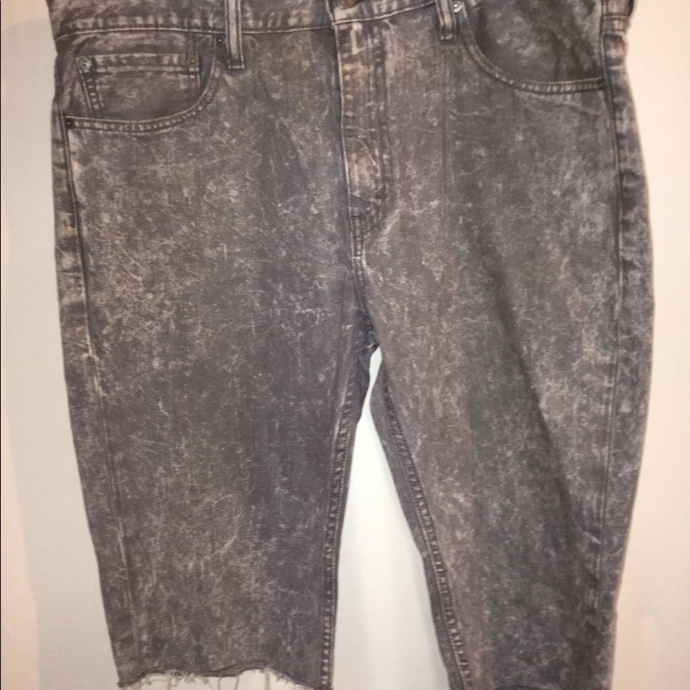 Grey acid wash shorts