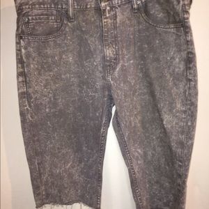 Grey acid wash shorts