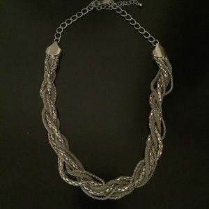 Silver Swirl Statement Necklace