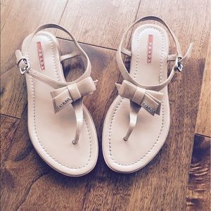 Prada Bow Patent Sandals