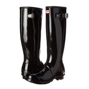 Glossy Hunter Rain Boots (black)