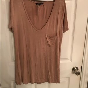 NWT Pol Distressed V-Neck Top, Size Medium