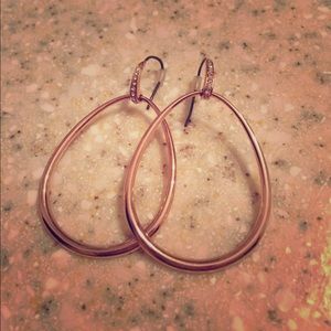 Stella & Dot Rose Gold Tear Drop HoOp Earrings